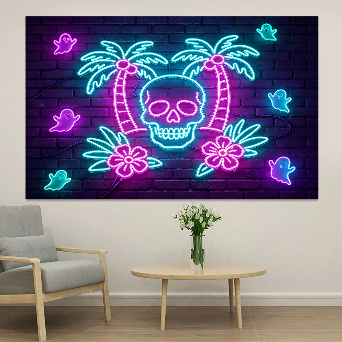 Wall Decor Lighting Tree - Neon Işık Duvar Çıkartması Palmiye Ağacı