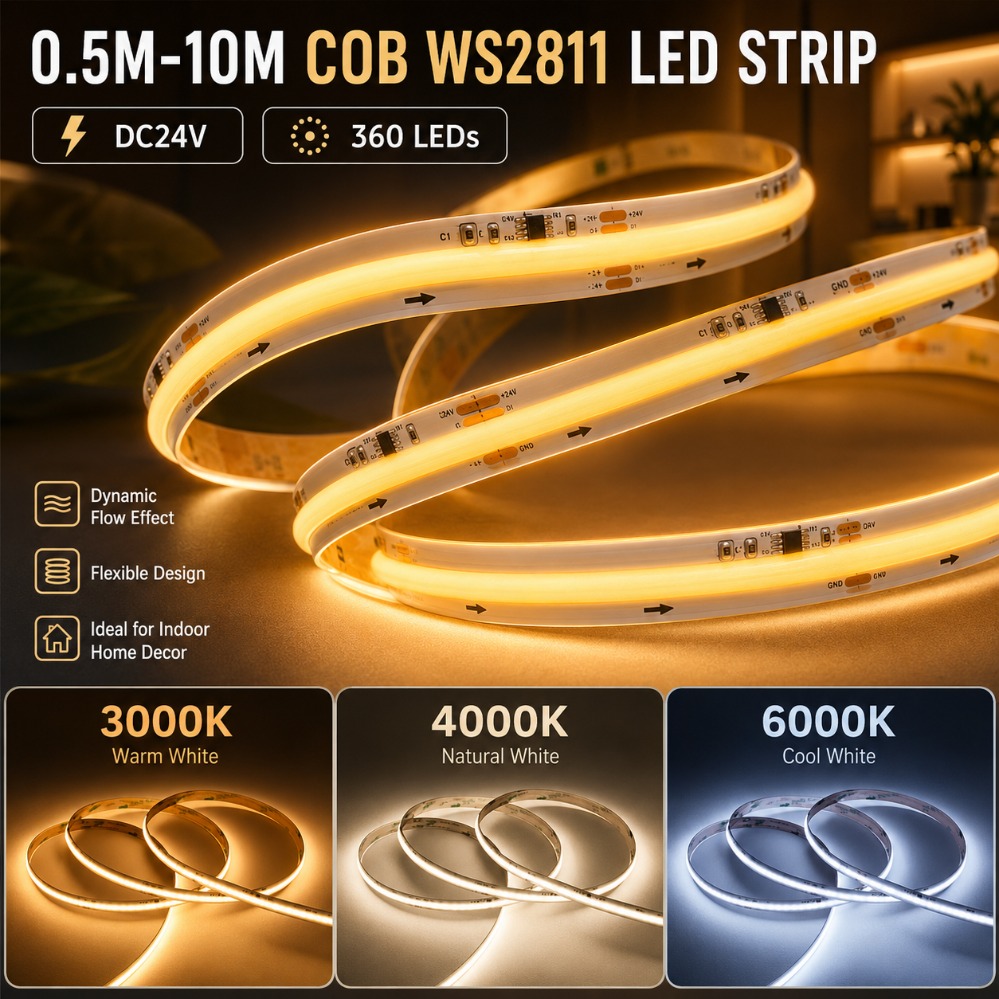 Decor Lighting Address - DC24V WS2811 COB LED Şerit Adreslenebilir
