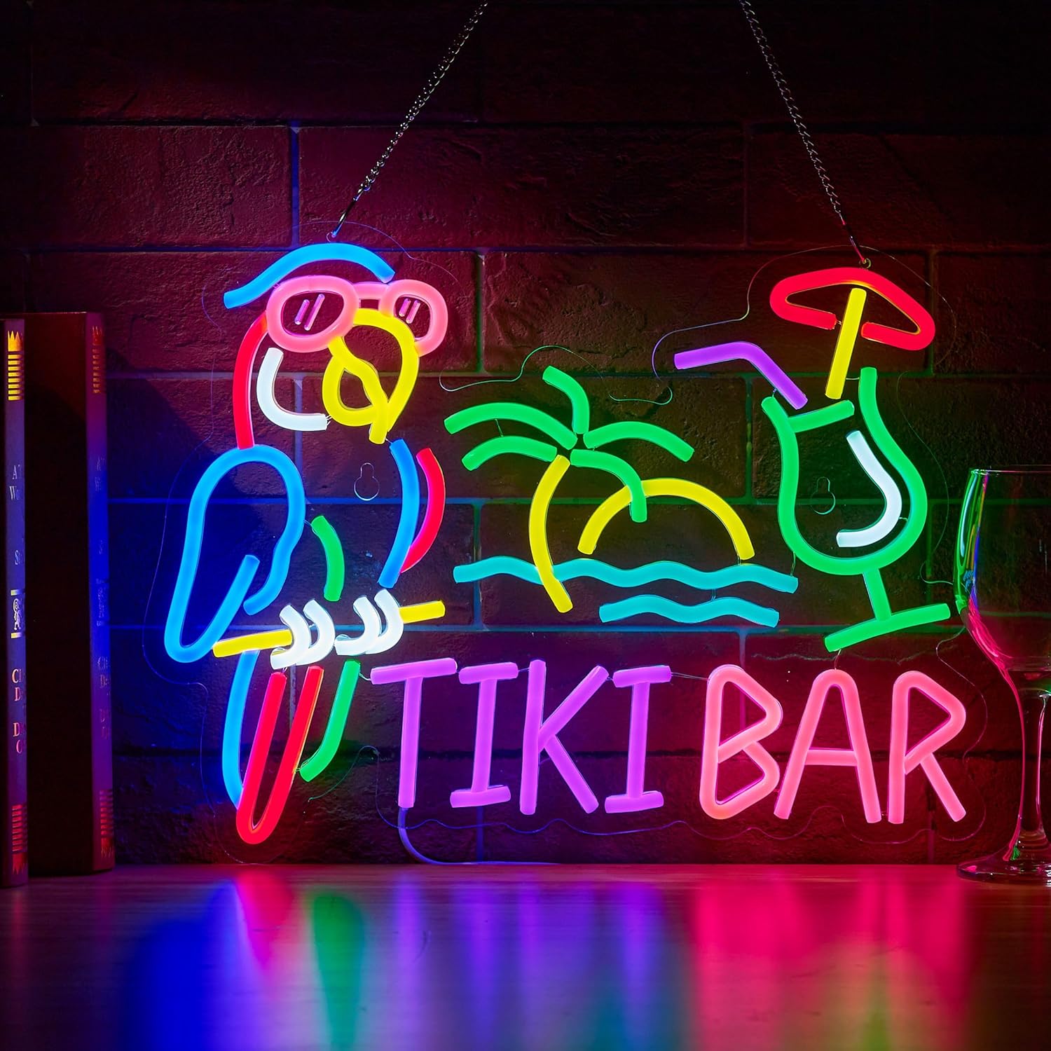 Wall Decor Lighting Tree - Tiki Bar Papağan Palmiye Ağacı Neon