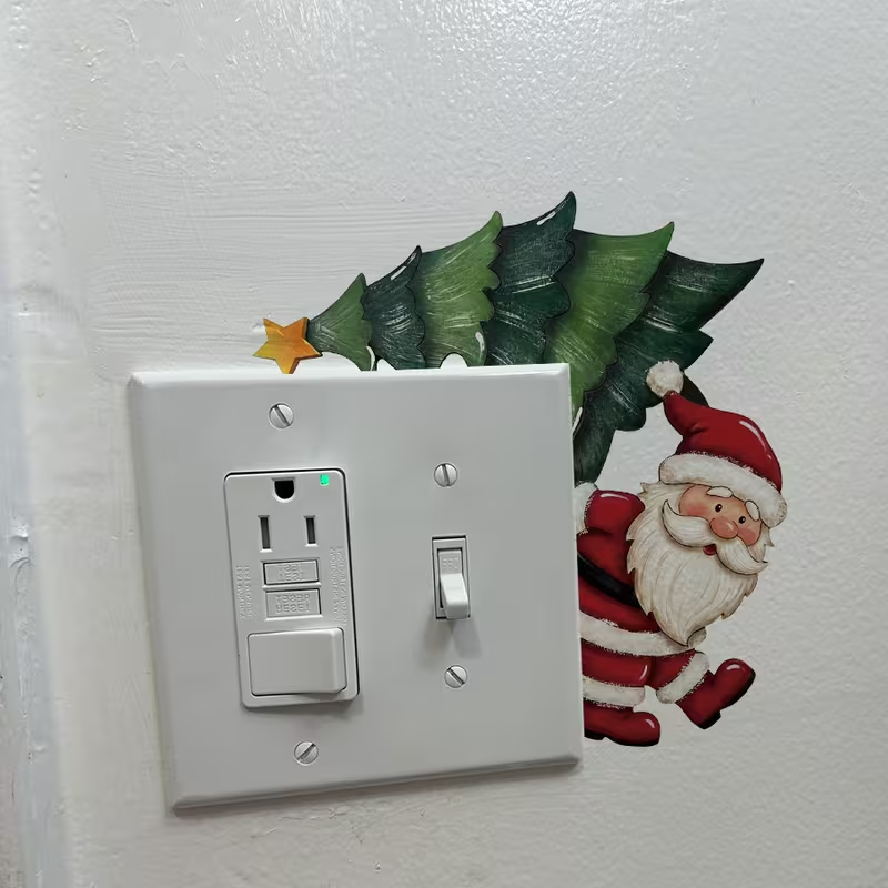 Wall Decor Lighting Tree - 1 adet Noel ışık anahtarı etiketi,