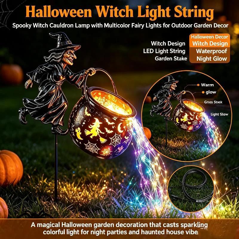 String Light Outdoor - Yeni Cadılar Bayramı Cadı Kazanı Şeklinde
