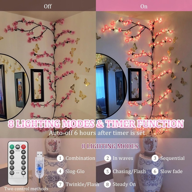 LED Kiraz Çiçeği Ağacı Dalı Iş - Wall Decor Lighting Tree incelemesi ve fiyatı