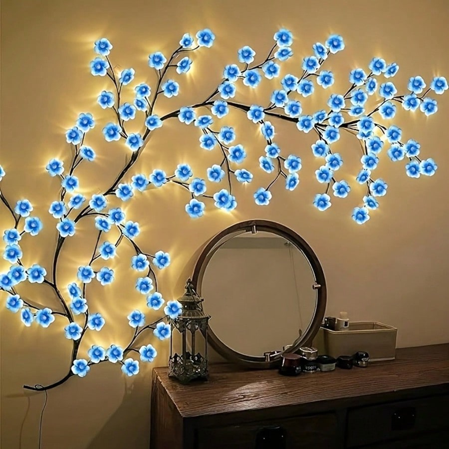 1 adet 72 LED'li Mavi Kiraz Çi - Wall Decor Lighting Tree incelemesi ve fiyatı