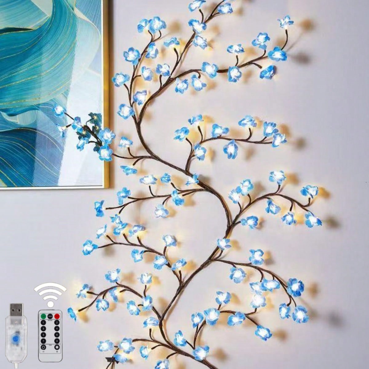 1 adet 72 LED'li Mavi Kiraz Çi - Wall Decor Lighting Tree incelemesi ve fiyatı