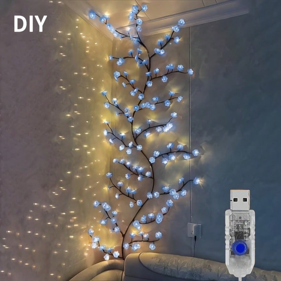 1 adet 72 LED'li Mavi Kiraz Çi - Wall Decor Lighting Tree incelemesi ve fiyatı