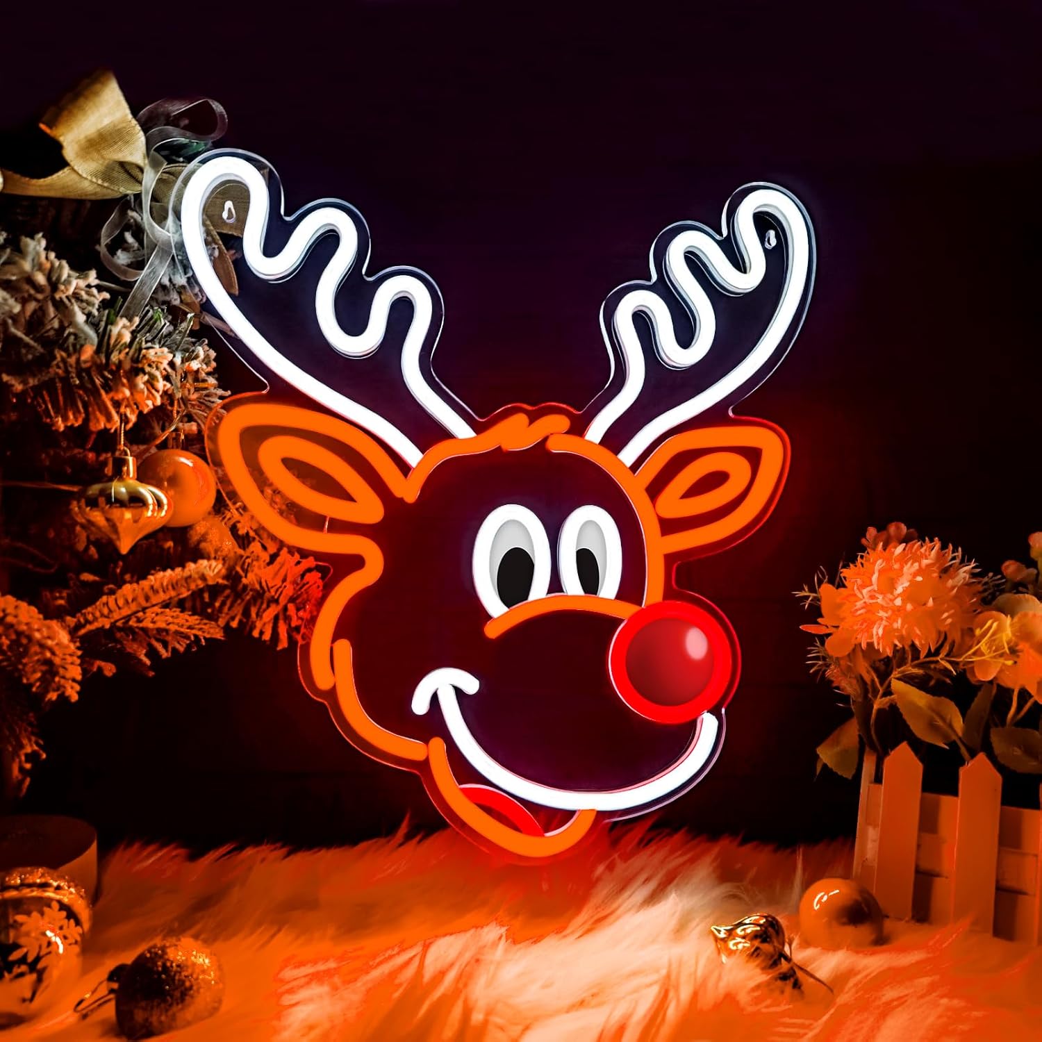 Sevimli Noel Ren Geyiği Neon T - Lighting Home Decor Ideas incelemesi ve fiyatı