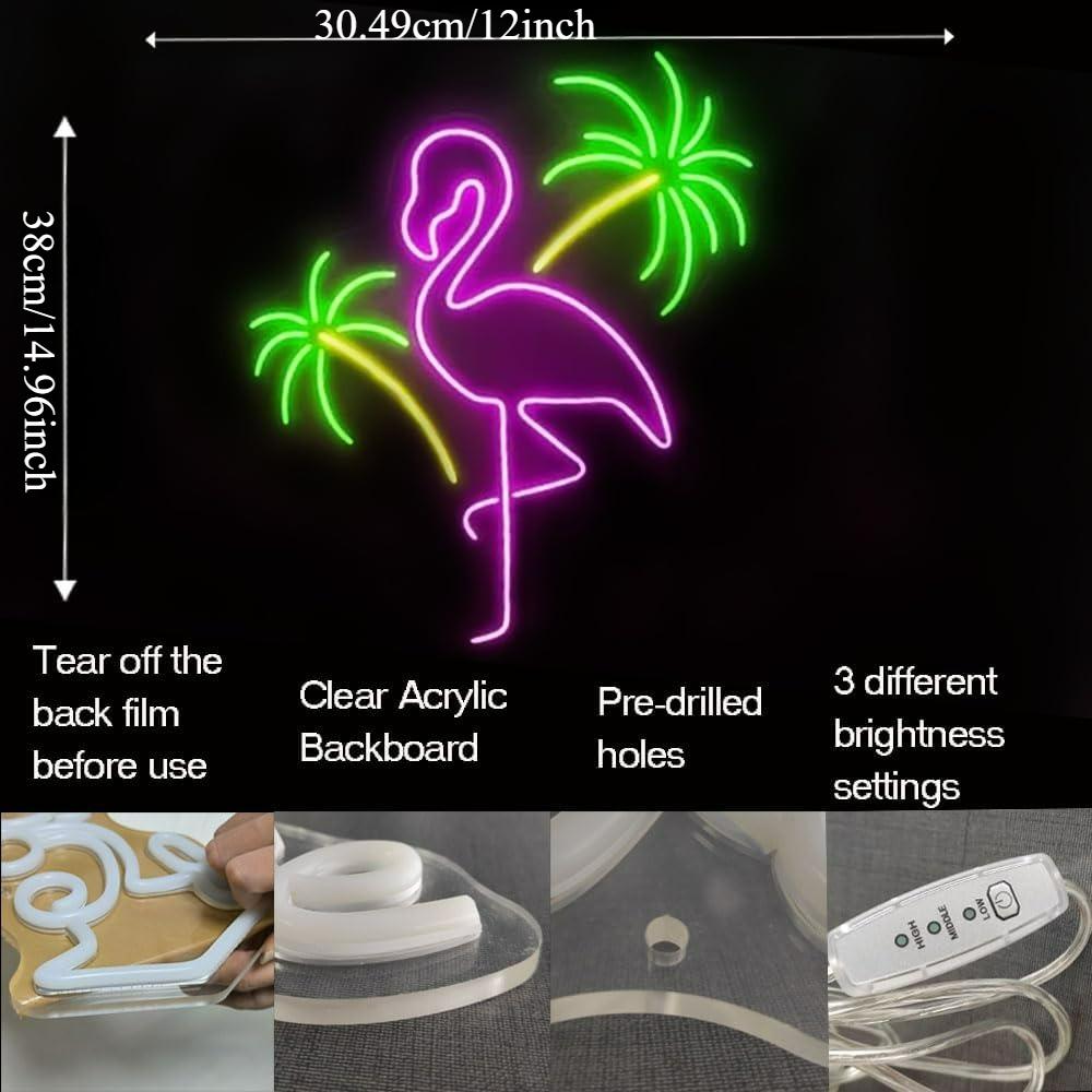 Flamingo ve Palmiye Ağacı Neon - Wall Decor Lighting Tree incelemesi ve fiyatı